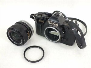 ♪ Canon キャノン AE-1 ブラック フィルム一眼レフ FD 24mm 2.8 S.S.C. 中古 現状品 231111Y7291