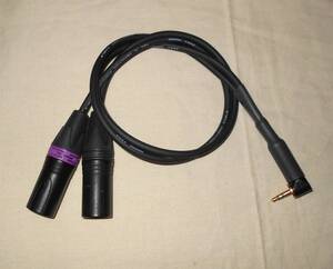 TRSmini/XLR3M*2 ステレオミニ/キャノン3ピンオス 0.5ｍ　変換ケーブル mogami296400 MCS MogamiCustomShop スイッチクラフト