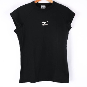 ミズノ 半袖Tシャツ フレンチ袖 ロゴT スポーツウエア レディース Lサイズ ブラック Mizuno