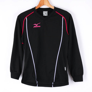  Mizuno длинный рукав джерси pi стерео задний Logo спортивная одежда женский M размер черный Mizuno