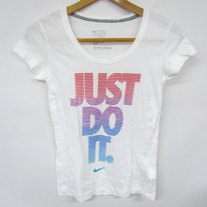 ナイキ 半袖Tシャツ JUST DO IT スポーツウエア スリムフィット レディース Sサイズ ホワイト NIKE