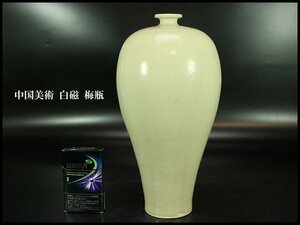【金閣】中国美術 白磁 梅瓶 高27cm 旧家蔵出(MG908)