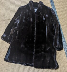 VISCARDI BLACKGLAMA ビスカルディ ミンク 毛皮 コート ブラック ハーフコート ジャケット 古着 イニシャル入り