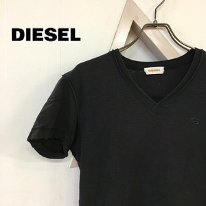 【送料無料】DIESEL　ディーゼル　メンズ　トップス　半袖シャツ　Vネック　ワンポイントロゴ　ブラック