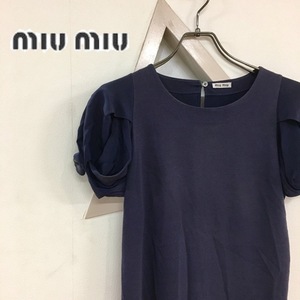 新品・未使用品　MIU MIU　ミュウミュウ　レディース　トップス　半袖シャツ　ネイビー