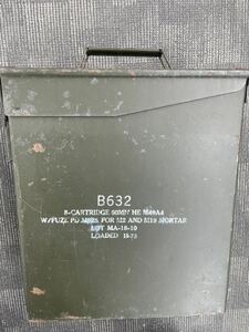 RE1130a ジャンク 希少 ミリタリー グッズ 工具/道具入れ 収納 自衛隊 米軍 B632 弾薬箱 サバゲーやモデルガンの収納などにも 1円〜当時物