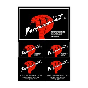 ペパーミント ステッカー ステッカーセット B5版5枚分割 日本製 ロックンロール ロカビリー フィフティーズ 50s ロック TOKYO PEPPERMINT