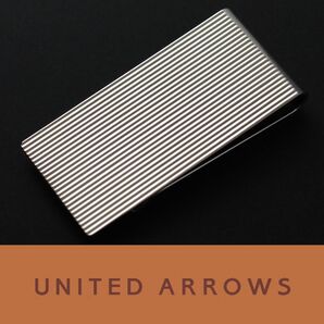 8556◆ユナイテッドアローズ◆マネークリップ◆シルバーストライプ◆財布◆上質セレクトショップ~UNITED ARROWS◆新品