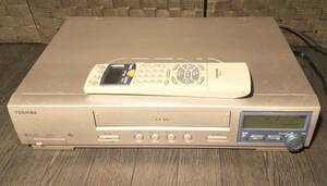動作品　TOSHIBA　東芝カセットVTR　A-J10　リモコン付　ARENA アリーナ　ビデオデッキ VHS Hi-Fi　2000年製　ビデオテープ再生機器