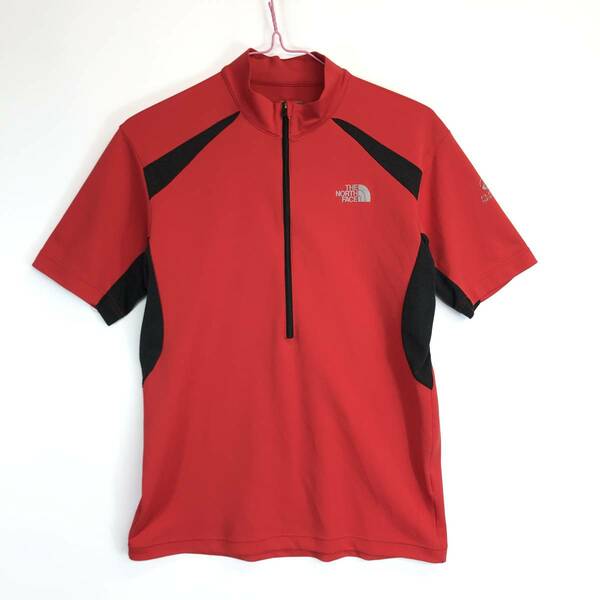 THE NORTH FACE(ノースフェイス) S/S 半袖速乾Tシャツ ハーフジップ レッド Mサイズ メンズ ULTRAWICK ZIPUP NT30057