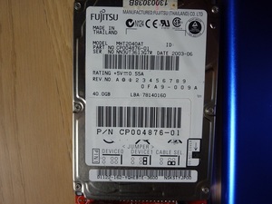 FUJITSU 富士通 2.5インチ 内蔵HDD MHT2040AT UltraATA(40GB 9.5mm) おまけ付き