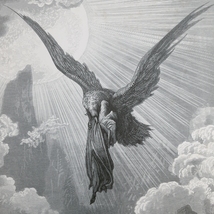 「19世紀後半 ギュスターヴ・ドレ 木口木版『Dante and the Eagle ダンテと鷲(ダンテ 神曲より)』版上サイン マット装」_画像4