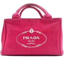 良品　PRADA プラダ　カナパ　ハンドバッグ　デニム　三角ロゴ　白タグ_画像2