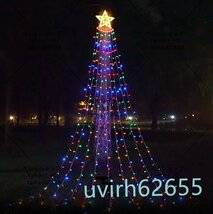 大好評☆クリスマス LEDイルミ 星型 ナイアガラ LEDイルミネーション 飾り付け 8種点灯モード カーテンライト 屋内屋外兼用 装飾 彩色_画像1
