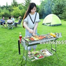 品質保証★屋外 折りたたみ バーベキューツール ステンレス鋼 炭グリル BBQコンロ ポータブル_画像4