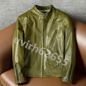 馬革 レザージャケット ホースハイド 本革 シングルライダース メンズファッション バイクレザー 革ジャン アメカジ S～5XL