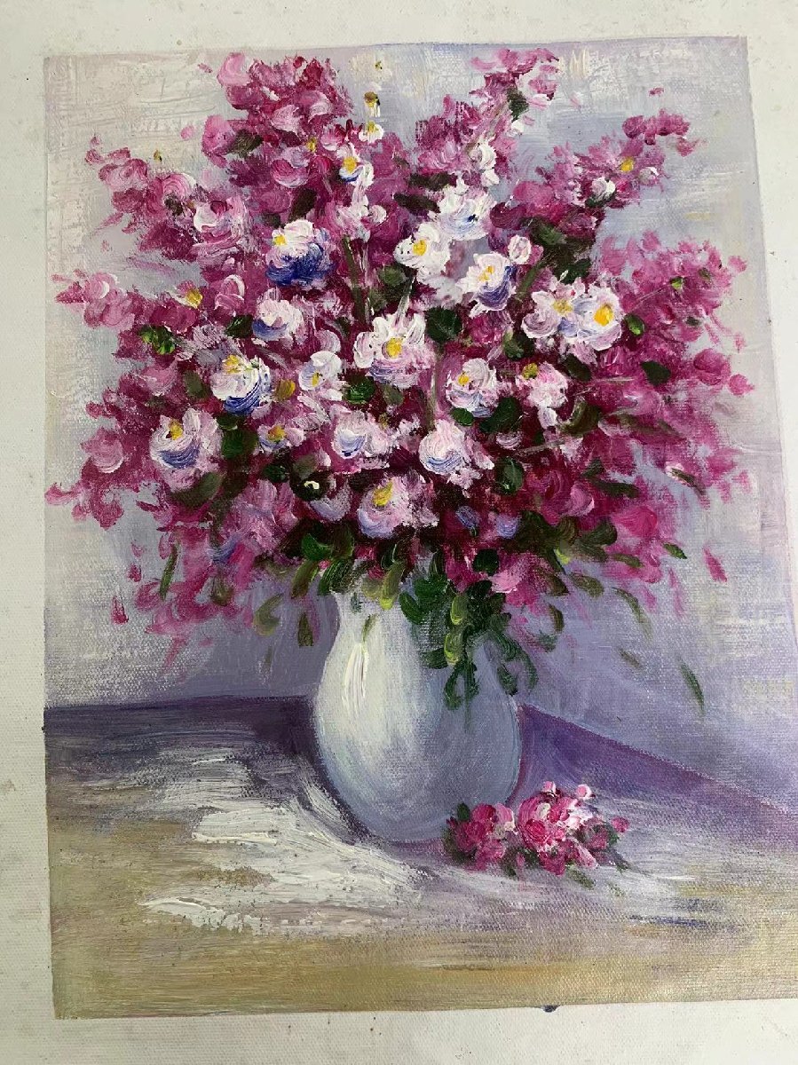 Pintura al óleo, pintura de flores, pintado a mano, pintura al óleo, enmarcado, arte fino, Cuadro, Pintura al óleo, Naturaleza, Pintura de paisaje