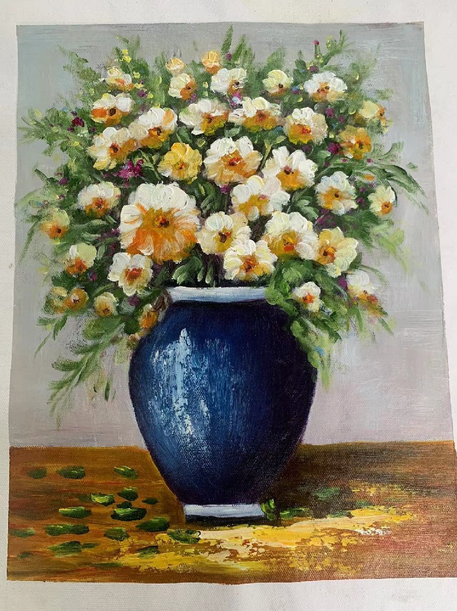 Pintura al óleo, pintura de flores, pintado a mano, pintura al óleo, enmarcado, arte fino, Cuadro, Pintura al óleo, Naturaleza, Pintura de paisaje