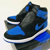 ★売切★NIKE AIR JORDAN 1 RETRO HI OG(ロイヤルリイマジンド)US8.5(26.5cm)新品未使用★ジョーダンブラックロイヤル黒青_画像4