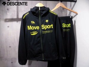 DESCENTEデサント Move Sportムーブスポーツ/ドライトランスファー フーデッド ジャケットxパンツM/ジャージセットアップ/上下セット/黒