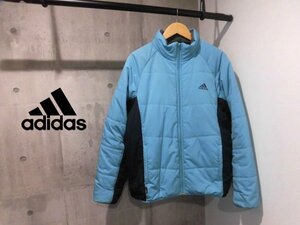 adidas アディダス CLIMA365 ロゴプリント 中綿入り ジャケットL/ブルゾン/ジャンバー/サックスブルー/メンズ/183304