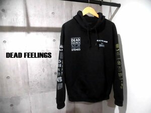 DEAD FEELINGS デッド フィーリングス/Hi-Fi Printed Hoody スウェットパーカーL/プルオーバー フーディ/黒/USA製 ネペンテス/KENZO MINAMI