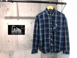 美品/COLIMBO コリンボ Richmond Boro B/D Shirt L/S リッチモンド ボロ ボタンダウンシャツ15/長袖シャツ/インディゴ シアサッカー/メンズ