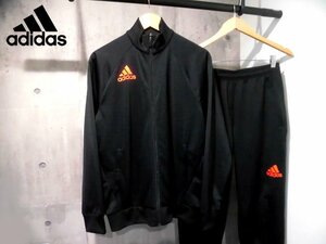 美品 adidas アディダス Ensemble Predator ウォームアップ ジャージ セットアップL/トレーニング 上下セット/黒 ブラック/メンズ