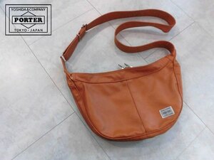 PORTER ポーター 吉田カバン FREE STYLE SHOULDER BAG フリースタイル ショルダーバッグ バナナ型 キャメル 日本製 707-07186