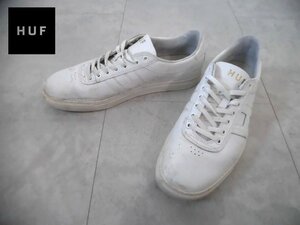 HUF ハフ レザー スニーカー/US9.5 27.5cm/白 ホワイト/メンズ/シューズ/スケートボード