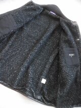 Paul Smith COLLECTION ポールスミス コレクション/裏ボア ウール ヘリンボーンジャケットXL/本革レザーパーツ コート/黒/メンズ/日本製_画像7