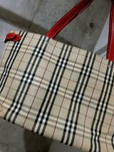 BURBERRY BLUE LABEL バーバリー ブルーレーベル/ノバチェック ハンドバッグ/トートバッグ/鞄 カバン/ベージュ/日本製_画像3