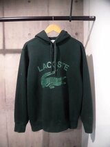 22FW LACOSTE ラコステ SH059EL ヴィンテージロゴパーカ/FR 4 US M/ビッグワニロゴプリント スウェット フーディ/プルオーバー/緑/メンズ_画像4