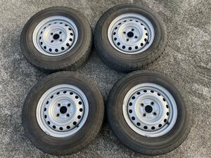 タイヤホイールセット トヨタ純正ホイル 13×5J +39 4H PCD100 /タイヤ DUNLOP SP LT5 165R13 8PR LT 4本 プロボックス他