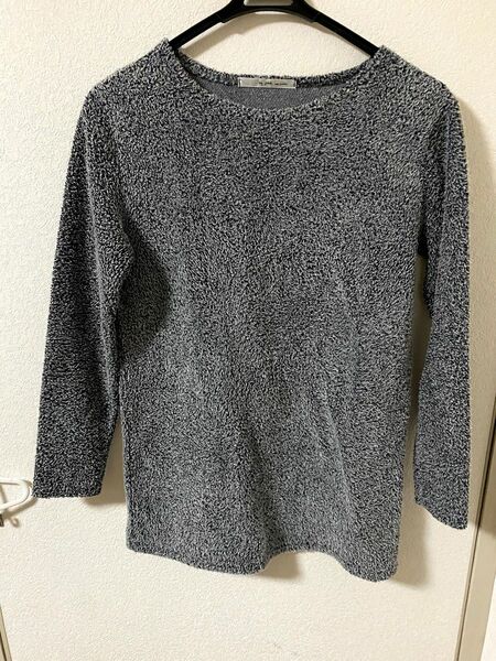 韓国　黒ニット　チュニック 黒グレー系