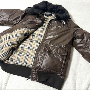 【大幅値下げ】BURBERRY BLACK LABEL ノバチェック　ダウンジャケット　L ファー