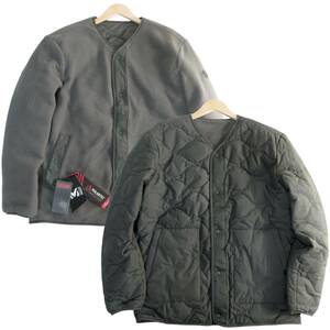 新品◆MILLET◆POLARTEC×Thermore 保温 断熱 2way リバーシブル ボアフリース キルティング パデッド ジャケット L 灰◆ミレー◆J1243