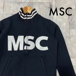 MSC jersey sweat Zip up big Logo embroidery Logo abroad plan euro Vintage lady's size XXS sphere F3169