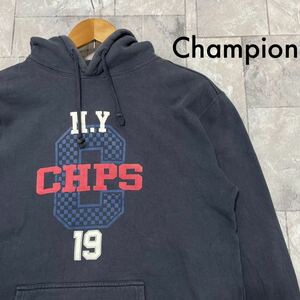 Champion チャンピオン スウェットパーカー トレーナー プルオーバー ビッグプリントロゴ CHPS NY 00s y2k サイズL 玉FL3191