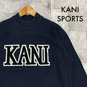 KANI SPORTS カールカナイ ニット セーター ウール混 ビッグロゴ ワッペン ストリート ヒップホップ サイズM 玉SS1259