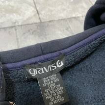 00s GRAVIS グラビス ジップフーディ USA企画 スウェットパーカー ジップアップ 刺繍ロゴ 裏原 y2k スノーボード サイズL 玉FL3189_画像3