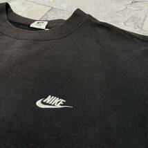 90s NIKE ナイキ 銀タグ スウェット トレーナー 刺繍ロゴ フェード ヴィンテージ 裏起毛 サイズM相当 USA企画 玉FL3233_画像9