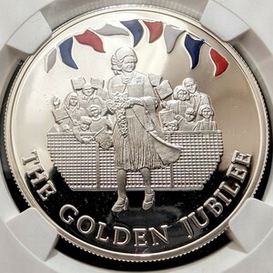 1円スタート 銀貨 鑑定 世界に2枚 2002年 イギリス領フォークランド エリザベス女王即位50年 エリザベス NGC PF69UC 金貨,銀貨も多数出品中