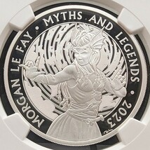 1円スタート 最高鑑定 銀貨 2023 イギリス ロイヤルミント 神話と伝説・モーガン・ル・フェイ NGC PF70 UC FR 2ポンド銀貨 金貨多数出品中_画像1