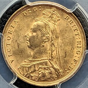 金貨 鑑定 1890年 ヴィクトリア女王 イギリス国王 ソブリン金貨 PCGS MS62 鑑定 ゴールドコイン シドニーミント 金貨,銀貨多数出品中