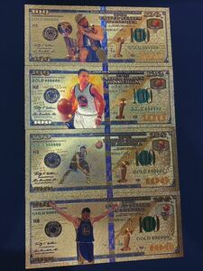 【新品】STEPHEN CURRY /24K GOLD 4枚SET 証明書付き　NBAカード ジョーダン　コービー　ステファンカリー　レブロン　Auto 