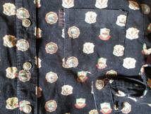 中古品使用感ありELLE黒地におしゃれな図柄入りコーデュロイ生地の長袖シャツ綿１００％サイズ120-140ｃｍくらい_画像4