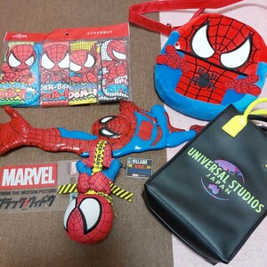 大量　ユニバーサルスタジオジャパン　スパイダーマン　バッグ、ミニタオル、ぬいぐるみチャームなど　おまとめセット　レア商品