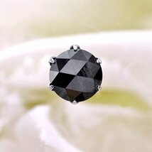 【新品・未使用】1円～最落無 天然ブラックダイヤモンド 計1.60ct,プラチナ クールに輝く ローズカット 大粒ブラックダイヤ スタッドピアス_画像2