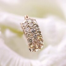 【新品・未使用】1円～最落無 天然ダイヤモンド 計1.00ct,ミニ鑑別付,K18PG 装いを華やかに ダイヤモンド パヴェ フープピアス (遮断式)_画像4